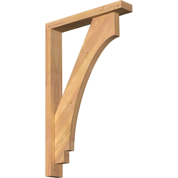 Ekena Millwork Imperial Block Smooth Bracket w/ Offset Brace, Western Red Cedar, 3 1/2"W x 20"D x 32"H BKT0402X20X32IMP05SWR - main